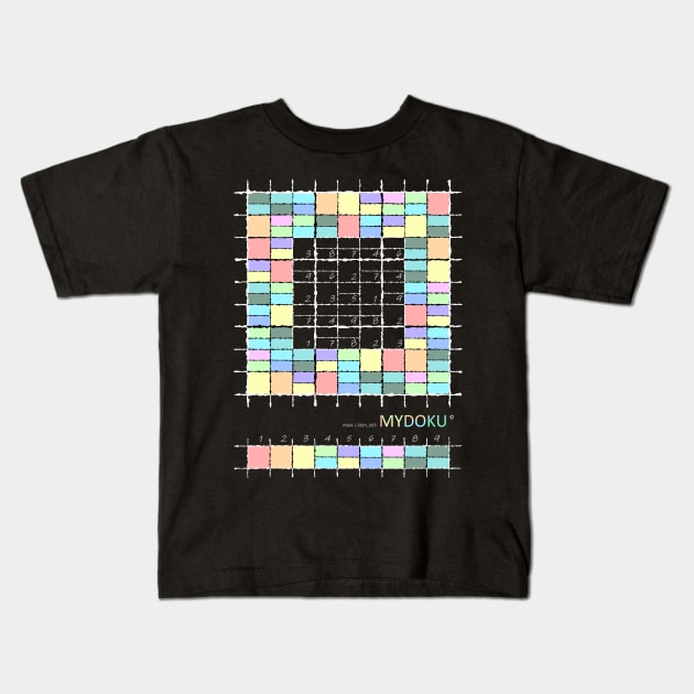 Mydoku_W004_H001_003_F: Sudoku, Sudoku coloring, logic, logic puzzle, holiday puzzle, fun, away from screen Kids T-Shirt by Mydoku